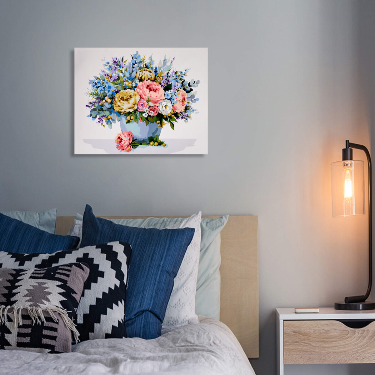 elragado csokor csendelet festes szamok szerint paint by numbers kerettel 8