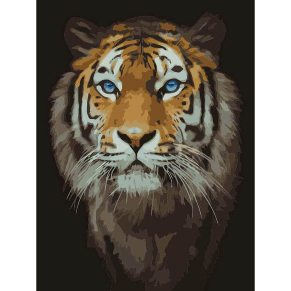 tigris portre festes szamok szerint paint by numbers 10