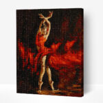 balettancos piros ruhaban gyemantszemes kirako diamond painting 1