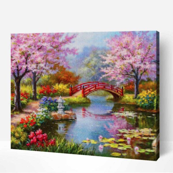 cseresznyefak a folyoparton gyemantszemes kirako diamond painting 1