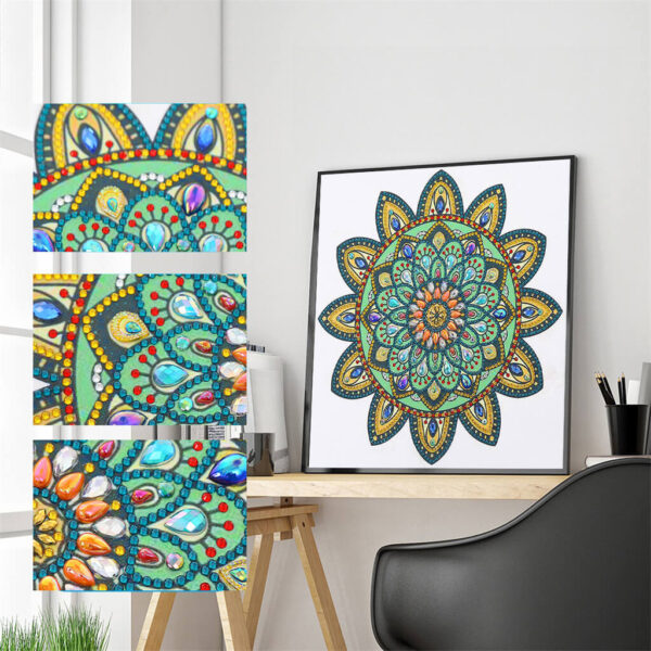 zold lotusz mandala gyemantszemes kirako diamond painting 2