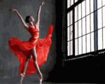 balerina piros ruhaban festes szamok szerint szamfesto kerettel 2