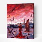 a lenyugvo nap szinei festes szamok szerint szamfesto kerettel 1