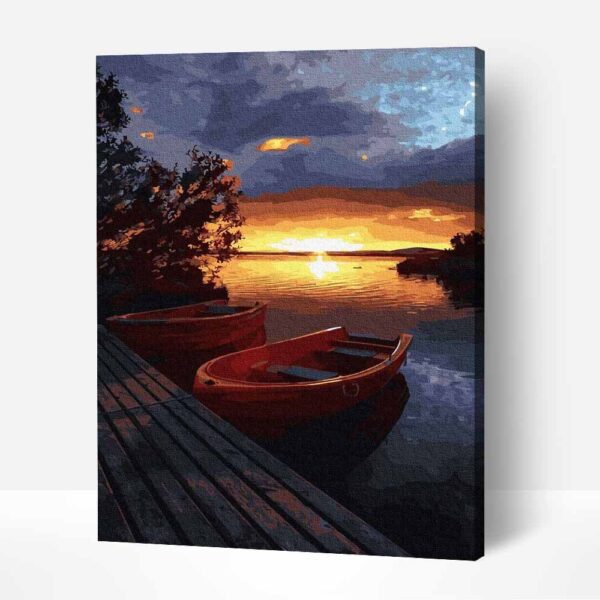 naplemente a viz felett festes szamok szerint szamfesto kerettel 1