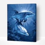 delfinek a mélységben számfestő kerettel festés számok szerint (1)