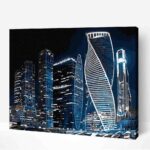 város éjszaka számfestő kerettel festés számok szerint (1)