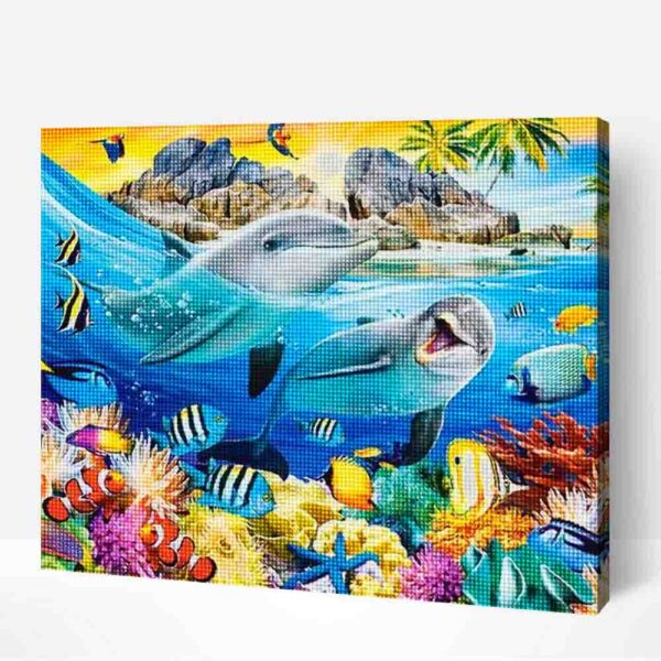 delfin barátok gyémántszemes kirakó (1)