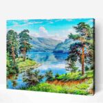 fenyők a parton gyémántszemes kirakó (1)