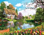 Holland Falu ház tulipán számfestő (2)