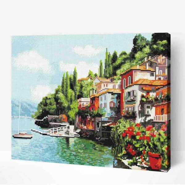 Tengerparti Város gyémántszemes kirakó kerettel (1)