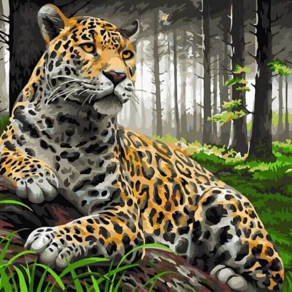 fenséges leopárd számfestő kerettel 1