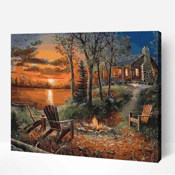 Faház az Erdő Mélyén számfestő (1)