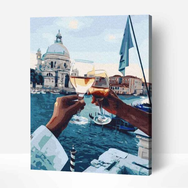 Romantika Velencében számfestő