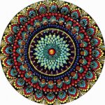 Univerzum Mandala kör alakú számfestő keretre feszített vászon