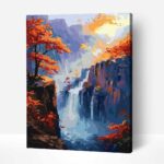 Őszi Vízesés tájkép számfestő (1)