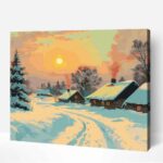 Téli Menedék tájkép számfestő (1)