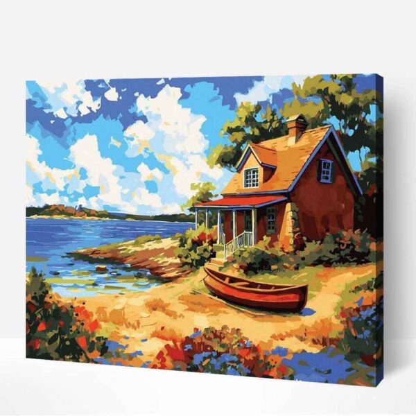 Tökéletes Nap tájkép számfestő kerettel (1)