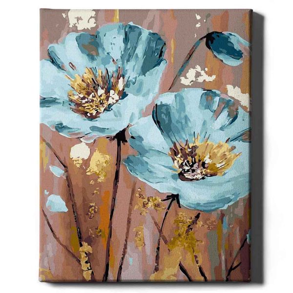 arany virágok számfestő készlet kerettel (3)