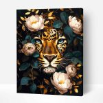 leopárd pünkösdi rózsákkal számfestő készlet kerettel (1)