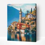 város a hegyekben keretre feszített gyémántszemes kirakó (1)