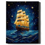 éjjeli utazás hajó számfestő (2)