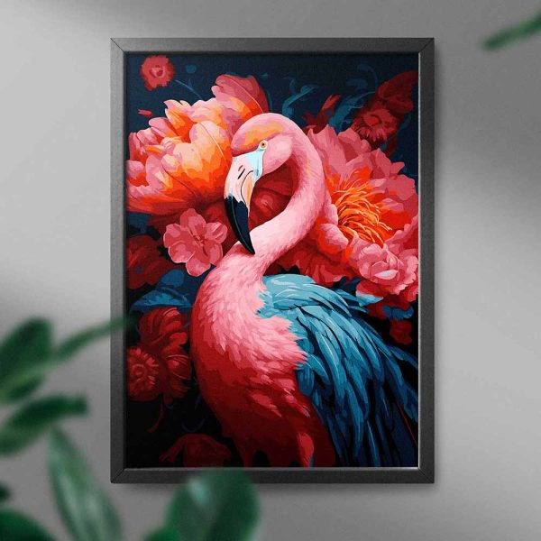 rózsaszín flamingó számfestő kerettel (3)