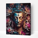 buddha lótuszokkal számfestő kerettel (1)