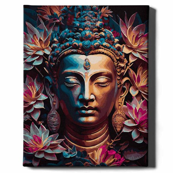 buddha lótuszokkal számfestő kerettel (3)