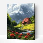 egy ház a réten számfestő kerettel (1)