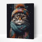 macska sapkában számfestő kerettel (1)