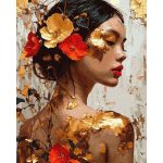 aranyló elegancia női portré arany festékekkel számfestő (2)