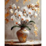 aranyló orchideák csendélet számfestő arany festékekkel (2)