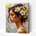 belső erő női portré arany festékekkel számfestő (1)