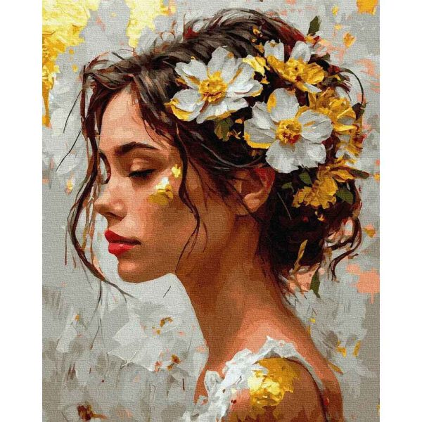 belső erő női portré arany festékekkel számfestő (2)