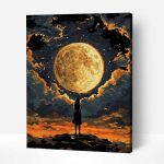 lány a telihold előtt számfestő kerettel (1)