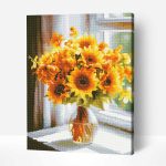 napraforgó csendélet vázában gyémántszemes kirakó kerettel (1)