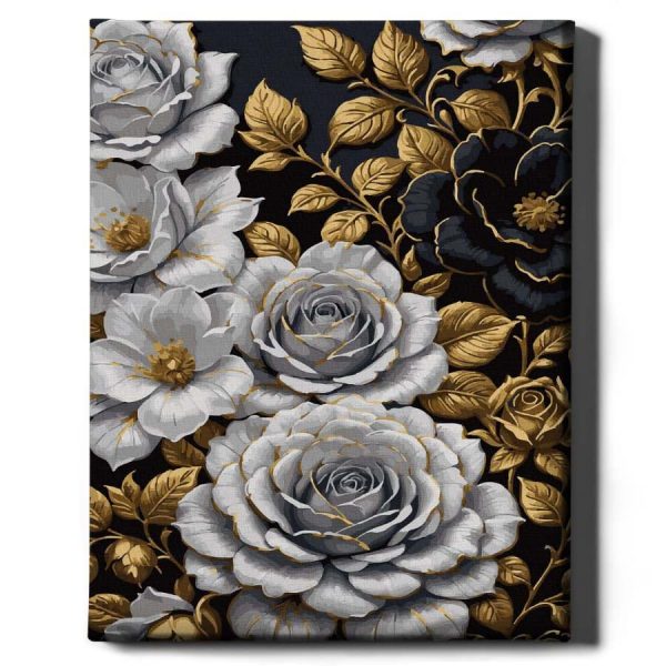 arany rózsa számfestő kerettel (2)