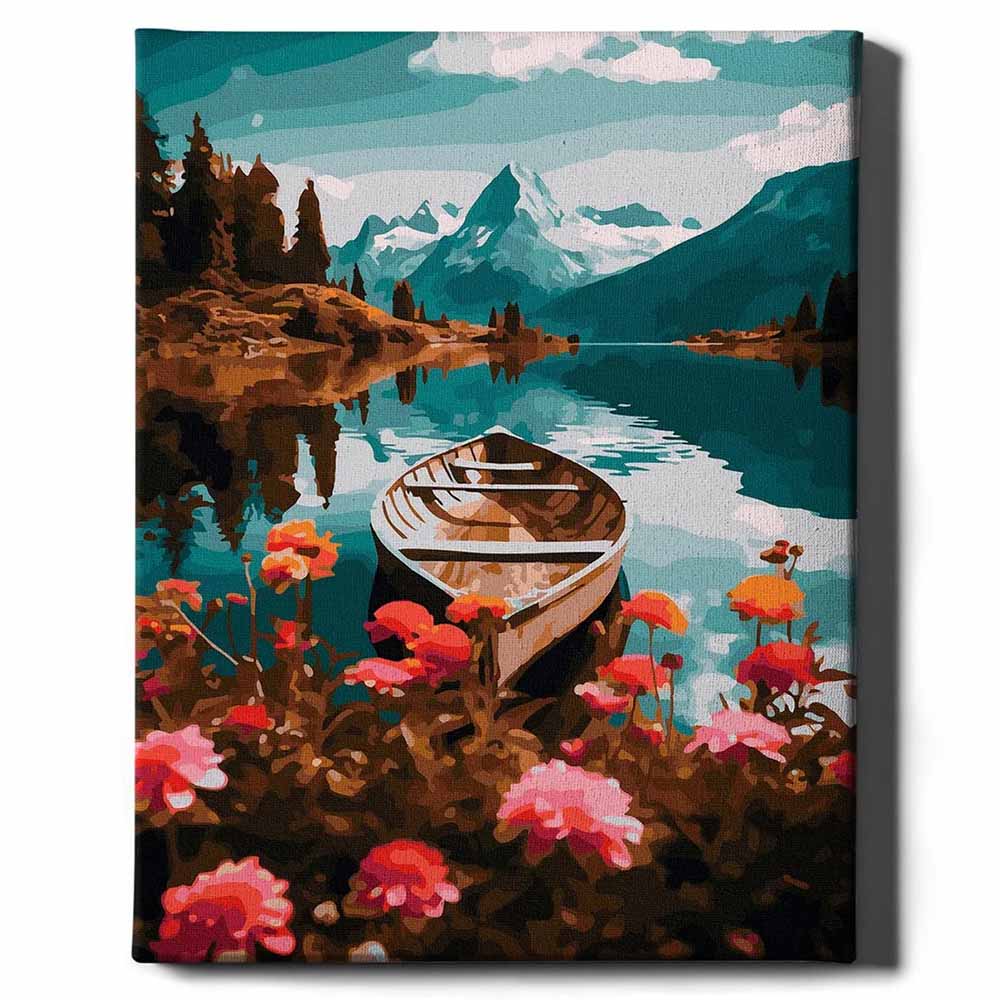 egy hajó a folyón számfestő (2)