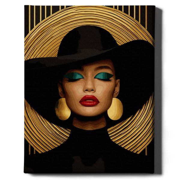 fekete ruhás nő számfestő (2)