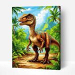 Velociraptor Festés Számok Szerint Keretre feszítve (1)